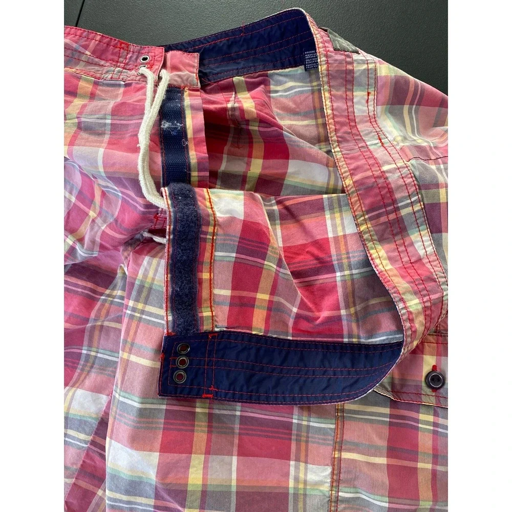 Polo Ralph Lauren Swim Trunks Mens 36 Polo Sport‎ Plaid Board Shorts 90s Vintage